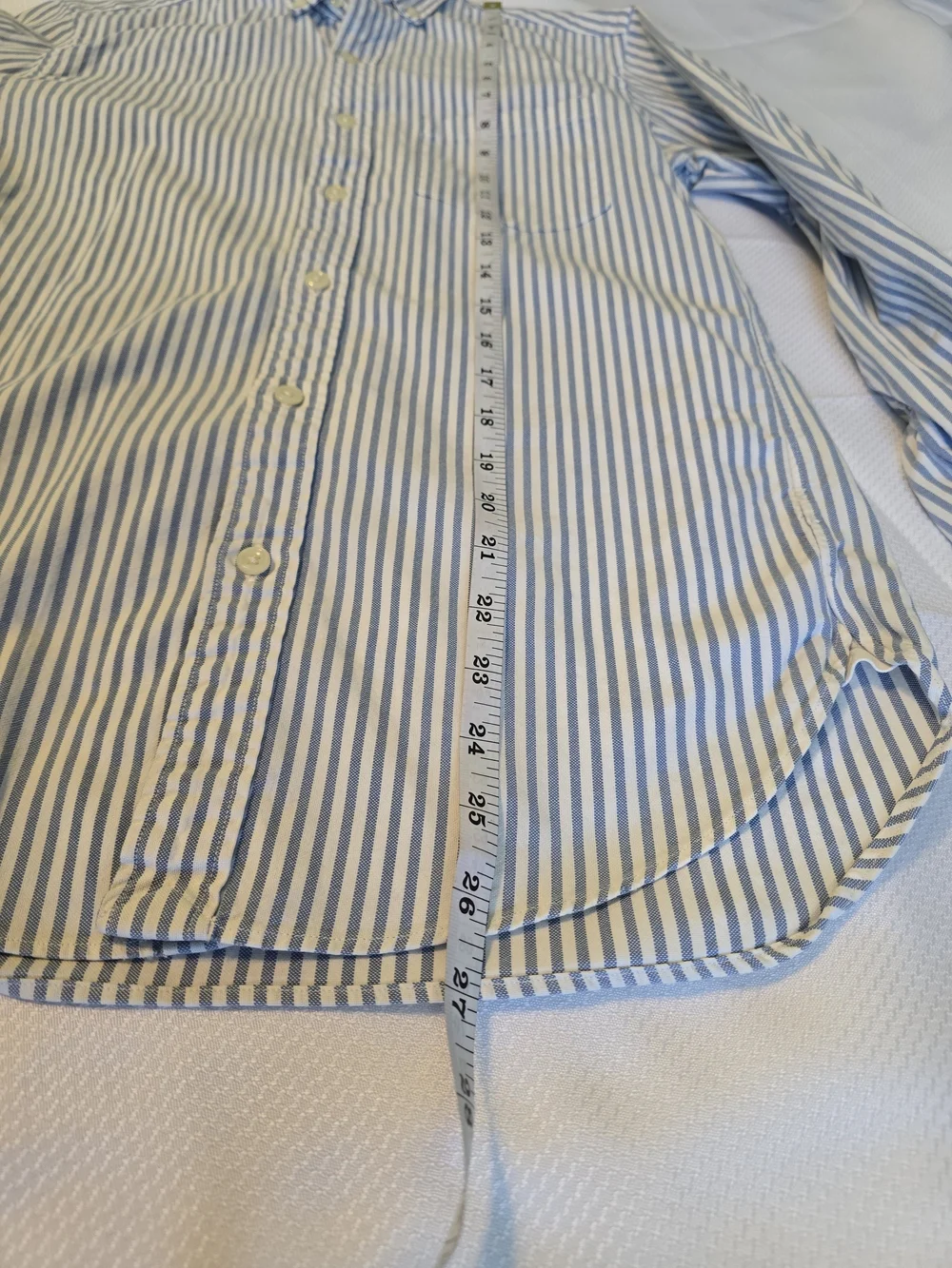 J. Crew Vintage Oxford Light Blue and White Stripe Button-Down Shirt Sz XS